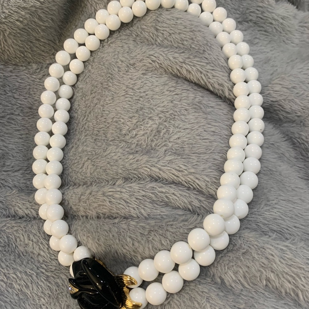 Vintage Signed KJL Kenneth Jay Lane for Avon Midnight Rose Necklace 1980s - Picture 11 of 12